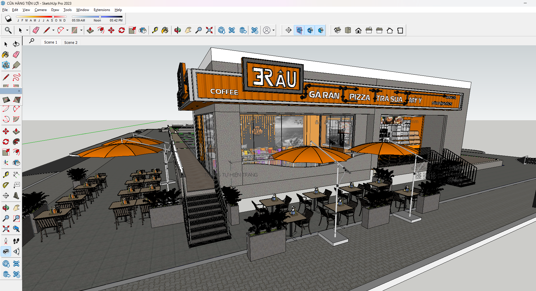 Full Hồ sơ Cửa hàng tiện lợi (Cad- Sketchup-Chi tiết)